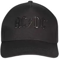 AC/DC Cap - Shiny Black Logo - zwart - Maat Standard