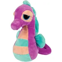 Suki Gifts pluche zeepaardje knuffeldier - cute eyes - paars/blauw - 21 cm - Knuffel zeedieren