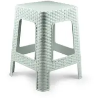 Forte Plastics PlasticForte Keukenkrukje/opstapje - rotan - mintgroen - kunststof - 36 x 36 x 45 cm - Huishoudkrukjes