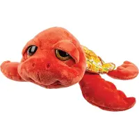 Suki Gifts pluche zeeschildpad Jules knuffeldier - cute eyes - rood - 24 cm - Knuffel zeedieren