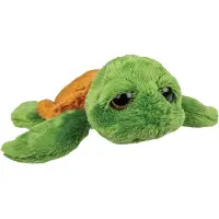 Suki Gifts pluche zeeschildpad Jules knuffeldier - cute eyes - donkergroen - 14 cm - Knuffel zeedieren