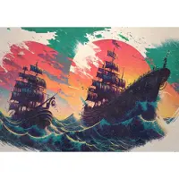 Consalnet Fotobehang - Schip - Zee - Piraat - Oceaan - Vliesbehang - (152.5 x 104 cm)