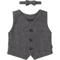 Noppies Boys gilet + bow tie set Texico Jongens Gilet - Phantom - Maat 92