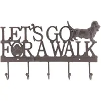 Clayre & Eef Wandkapstok 6 haken 34x4x20 cm Bruin Ijzer Hond Go For Walk Bruin