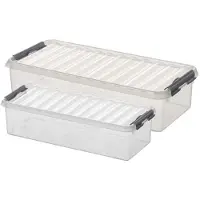 Sunware Opberg boxen set van 6x stuks in 3.5L en 6.5L kunststof met deksel - Opbergbox