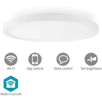 Nedis SmartLife Plafondlamp | Wi-Fi | RGB / Warm tot Koel Wit | Rond | Diameter: 290 mm | 1800 lm | 2700 - 6500 K | IP20 | Energieklasse: F | Android / IOS - WIFILAC31WT