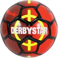 Derbystar Straatvoetbal Maat 5 Rood Zwart Geel