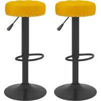 vidaXL Barkrukken 2 st fluweel mosterdgeel
