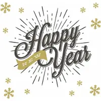 Duni nieuwjaar/oud en nieuw servetten - 60x - 33 x 33 cm - Happy New Year