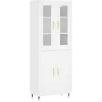 vidaXL Hoge kast 69,5x34x180 cm bewerkt hout wit