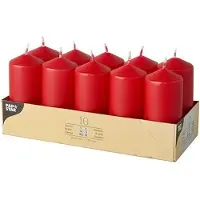 Papstar Stumpenkerzen, 40 mm, rot, 10er Pack Durchmesser: 40 mm, Höhe: 90 mm, Brenndauer: ca. 9 Stunden