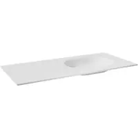 Balmani Tablo Oval asymmetrisch rechtse wastafel mat witte Solid Surface 120 x 55 cm