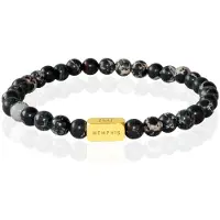 Memphis Kralen Armband Imperial Jasper Edelstaal Kraal Goudkleurig -21cm