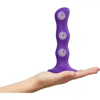 Strap-On-Me - Geisha Balls - Dildo Met 3 Roterende Balletjes - Paars - Maat M