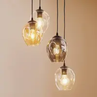 Emibig Glazen hanglamp Starla, dimbaar, zwart, Woon-/ Eetkamer, Glas, Modern, hanglamp