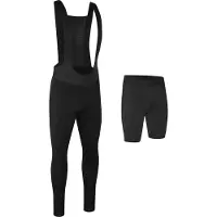 Gripgrab - ThermaShell Winter Fietsbroek Waterafstotende Bib Tights Lange Wielerbroek met Zeem - Zwart - Heren - Maat L