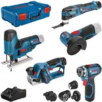 Bosch 5-Tool Kit - PROFESSIONAL - COMBO KIT 12V - 5 Cordless Tools - 3 Batteries - Fast Charger