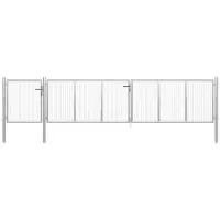 vidaXL Tuinpoort staal 500x75 cm zilver
