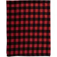 Clayre & Eef Plaid 130x170 cm Rood Zwart Polyester Ruiten Deken Rood Deken
