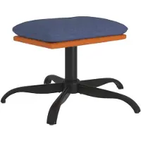 vidaXL Voetenbank 60x60x36 cm stof en kunstleer blauw