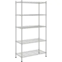 vidaXL Opbergrek 5-laags 250 kg 90x35x180 cm chroomkleurig