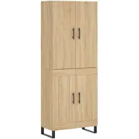 vidaXL Hoge kast 69,5x34x180 cm bewerkt hout sonoma eikenkleurig