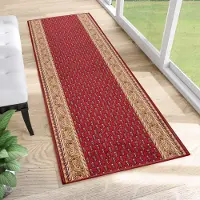 Tapiso Tapijtloper Antislip – Klassiek Perzisch Oosters Rood – Gangloper Keukenloper Rubber Onderkant Maat- 80x1050