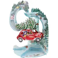 Santoro Pendulum Card (kerstkaart) met envelop - Driving Home For Christmas