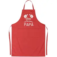 Kariban Mijncadeautje - Luxe keukenschort - Allerliefste Papa - 2 duimen - met voornaam - Rood