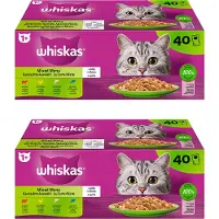 Whiskas Mixed Menu VALUE PACK nat kattenvoer in gelei - rund, kip, zalm & tonijn - (40 x 85g) x 2