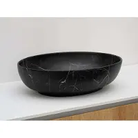 Riho Livit waskom ovaal 52x40cm zwart marmer