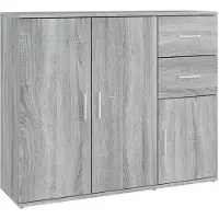 vidaXL Dressoir 91x29,5x75 cm bewerkt hout grijs sonoma eikenkleurig