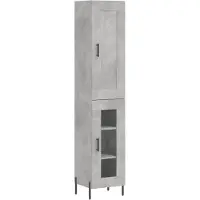 vidaXL Hoge kast 34,5x34x180 cm bewerkt hout betongrijs