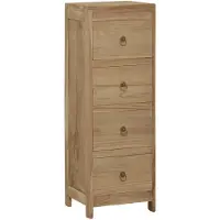vidaXL Kommode, 30x30x90 cm, massief teakhout