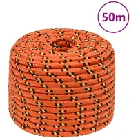 vidaXL Boottouw 12 mm 50 m polypropyleen oranje