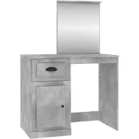 vidaXL Kaptafel met spiegel 90x50x132,5 cm bewerkt hout betongrijs