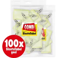 Combi-Label openklapbare Sleutellabels geel met inlay - Sleutelhanger - Naamlabel – openklapbaar 100 stuks