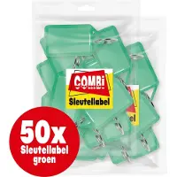 Combi-Label openklapbare Sleutellabels groen met inlay - Sleutelhanger - Naamlabel – openklapbaar 50 stuks