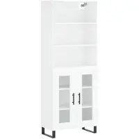 vidaXL Hoge kast 69,5x34x180 cm bewerkt hout wit