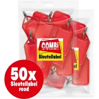 Combi-Label openklapbare Sleutellabels rood met inlay - Sleutelhanger - Naamlabel – openklapbaar 50 stuks