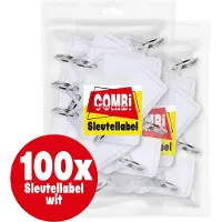 Combi-Label openklapbare Sleutellabels wit met inlay - Sleutelhanger - Naamlabel – openklapbaar 100 stuks