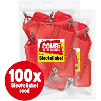 Combi-Label openklapbare Sleutellabels rood met inlay - Sleutelhanger - Naamlabel – openklapbaar 100 stuks