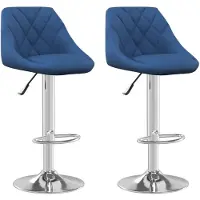 vidaXL Barkrukken 2 st fluweel blauw