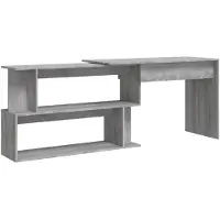 vidaXL Hoekbureau 200x50x76 cm bewerkt hout grijs sonoma eiken