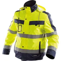 Dassy Lima Hogezichtbaarheidswinterjas Fluogeel/Cementgrijs maat L heren
