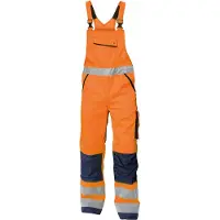 Dassy Malmedy Hogezichtbaarheidsbretelbroek met kniezakken Fluo-Oranje/Marineblauw maat 46 heren
