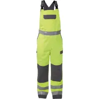 Dassy Colombia Multinorm hogezichtbaarheidsbretelbroek met kniezakken Fluogeel/Grafietgrijs maat 64 heren