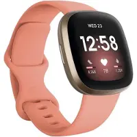 Shop4 - Fitbit Versa 4 Bandje - Fitbit Versa 3 Bandje - Fitbit Sense 2 Bandje - Fitbit Sense Bandje - Small Siliconen - Donker Roze