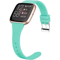 Shop4 - Geschikt voor Fitbit Versa Bandje - Siliconen Dun Mint Groen