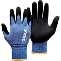 Oxxa X-Pro-Flex All-Season 51-500 handschoen S - Blauw/geel - Nylon/spandex/acryl - Gebreid manchet - EN 388:2016
